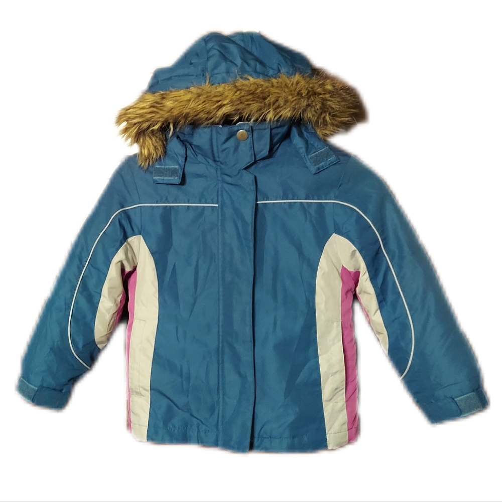 4/5 Cherokee Brand Coat Fleece Removable Jacket Liner Inside Blue Pink Faux Fur